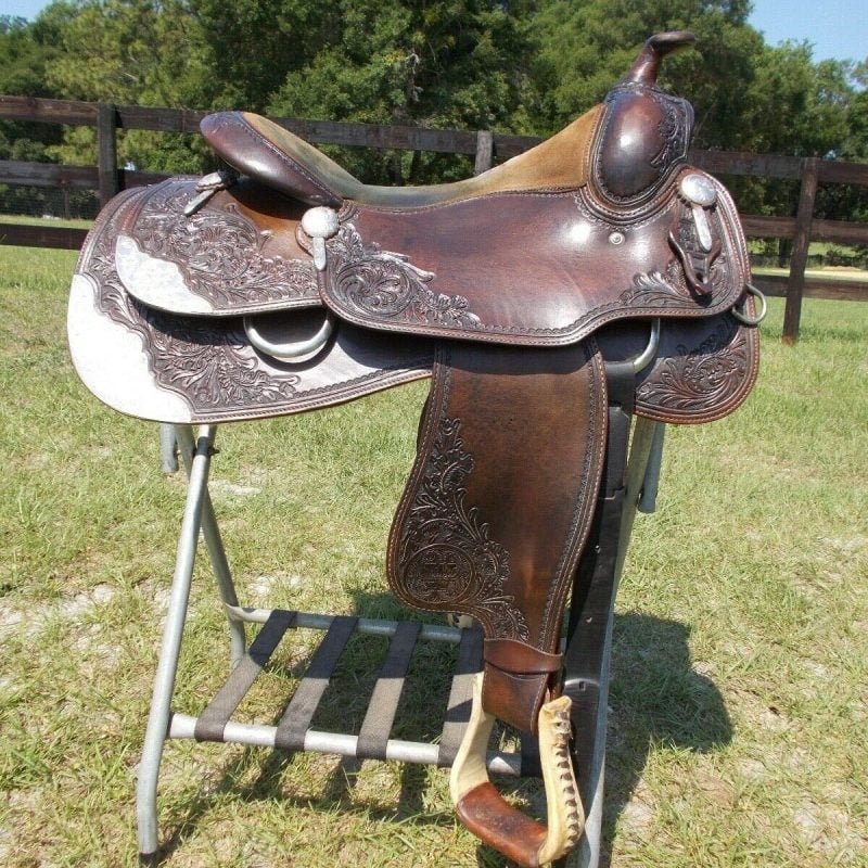 16-Wenger-Reining-Saddle-Suede-Seat-Silver-Overlay