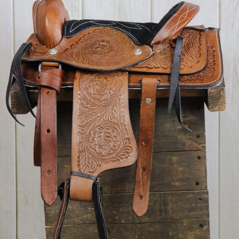 10'' Western Pony Mini Youth Horse Leather Kids Saddle