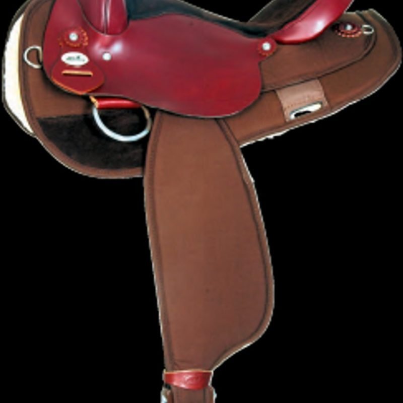 Forward-thinking designs, top quality american steer hide leather, a proven RALIDE tree, and lightweight cordura firmly elevates Fabtron saddles into a class by themselves. Tree: Ralide tree with full-quarter horse, gaited bars. 5 year warranty on tree Horn: Pleasure style Seat: 1/2″ premium impact absorbing padding, suede leather, 1 1/2" cheyenne roll with a 3 1/2″ cantle. Rigging: 7/8 position stainless steel rigging dees, breast collar dees, and back saddle string dees. Gullet: 6 3/4″ wide Trim: Leather pleasure front, cantle and jockeys, nylon cordura fenders and fleece-Lined skirt. Leather padded stirrups, leather reinforced nylon stirrup straps with “Quick Change” buckles Weight: Approx 22 lbs