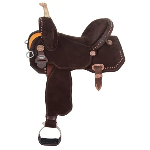 MJ01 Josey-Mitchell Lightspeed Barrel Saddle - Lightweight and stylish for ultimate speed in barrel racing.