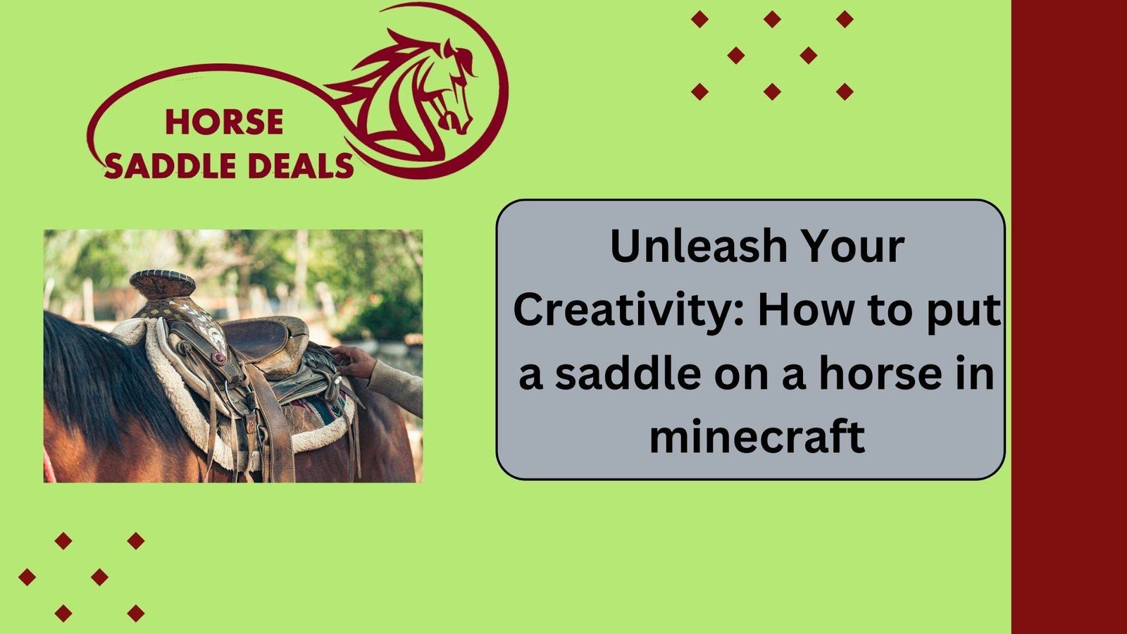 Unleash Your Creativity How to put a saddle on a horse in minecraft
